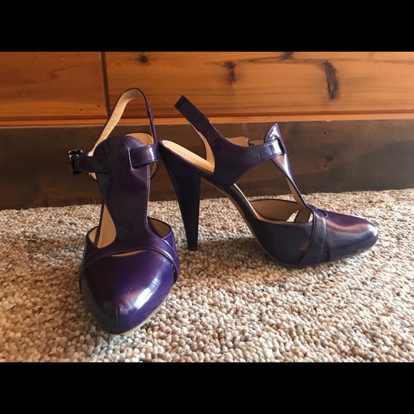 Boutique 9, Purple Leather Heels, Size 9 - Picture 2 of 7